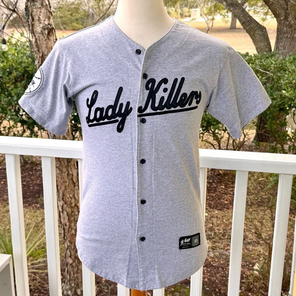 G-Eazy Stitched Lady Killers baseball Jersey. Gray. XS